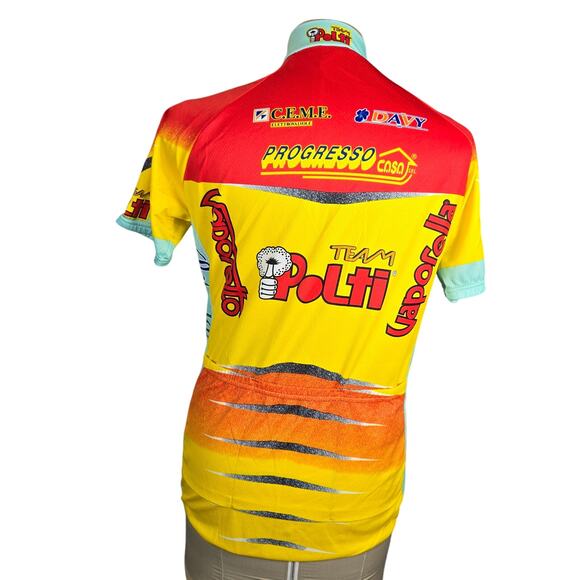 Vtg SMS Santini Mens XXL Cycling Jersey Team Polti 90s Biking Outdoors Pockets - Picture 5 of 12